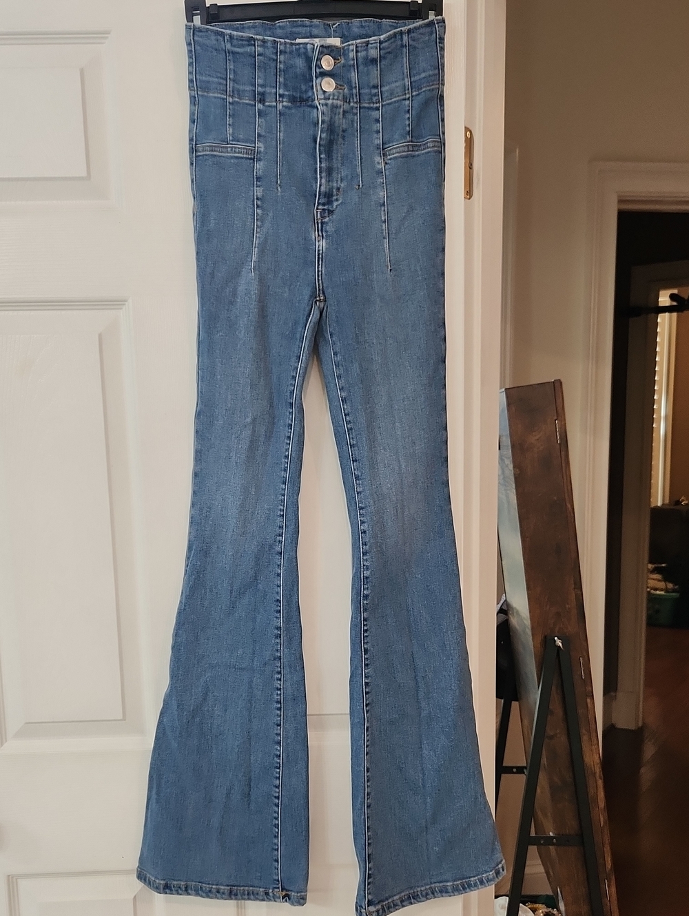 We The Free Mid Wash High-Rise Flared Jeans Never Worn Stretch Material